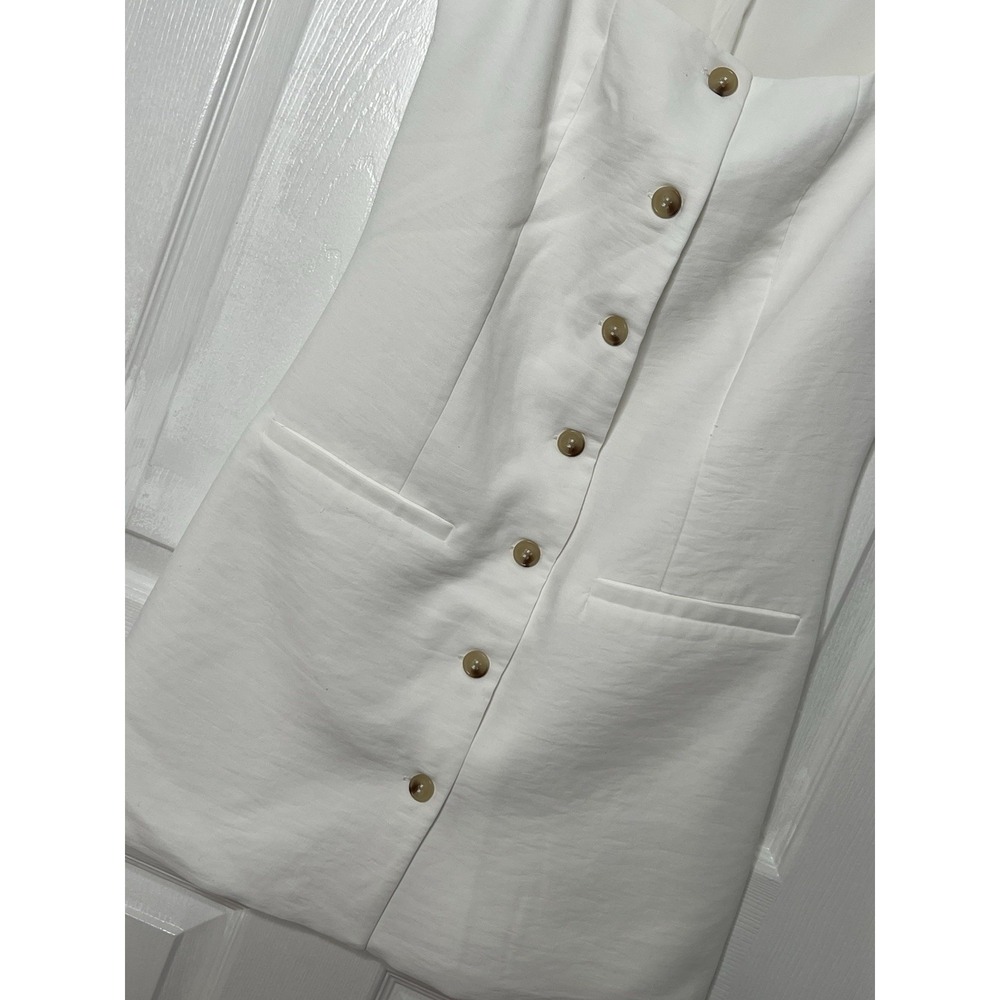 Sincerely Jules Button Front Mini Dress M Quiet Luxury Coastal Old Money Preppy - Picture 4 of 8